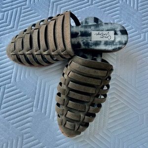 Suede slides. Never worn!